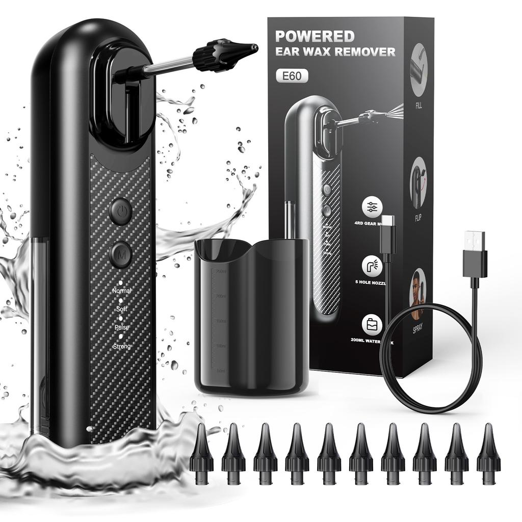 Electric Ear Wax Removal Kit with Soft Spray Safe and Effective Ear Cleaner with 4 Pressure Settings for Earwax Irrigation Tool