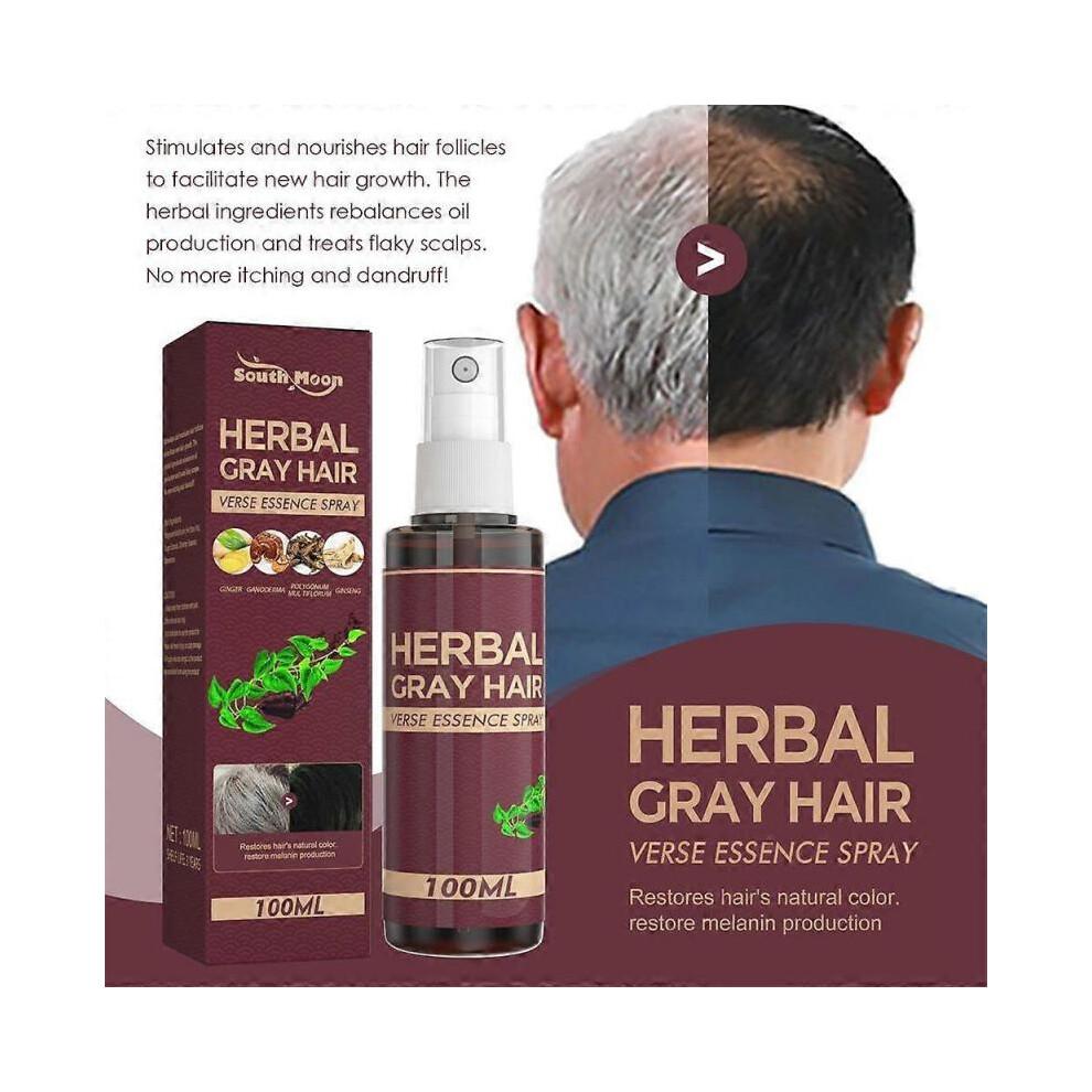 3pcs Herbal Gray Hair Care Spray, Polygonum Multiflorum And Herb Extract, Strengthens Hair, Moisturizes Hair