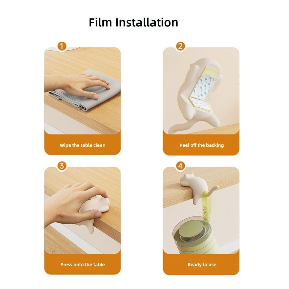 Punch-free Bag Hook Portable Decor Desk Side Hooks New Cat School Bag Hook