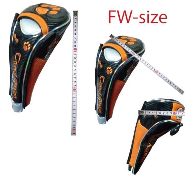 Golf Headcover, Fairway Wood, Paw Print, Magnetic (White/Orange, Fairway Wood)