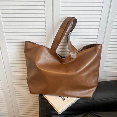Sewing Thread Large Capacity Soft Tote Bags Casual Interior Compartment High Quality Bags for Women Zipper Pu Women's Handbags