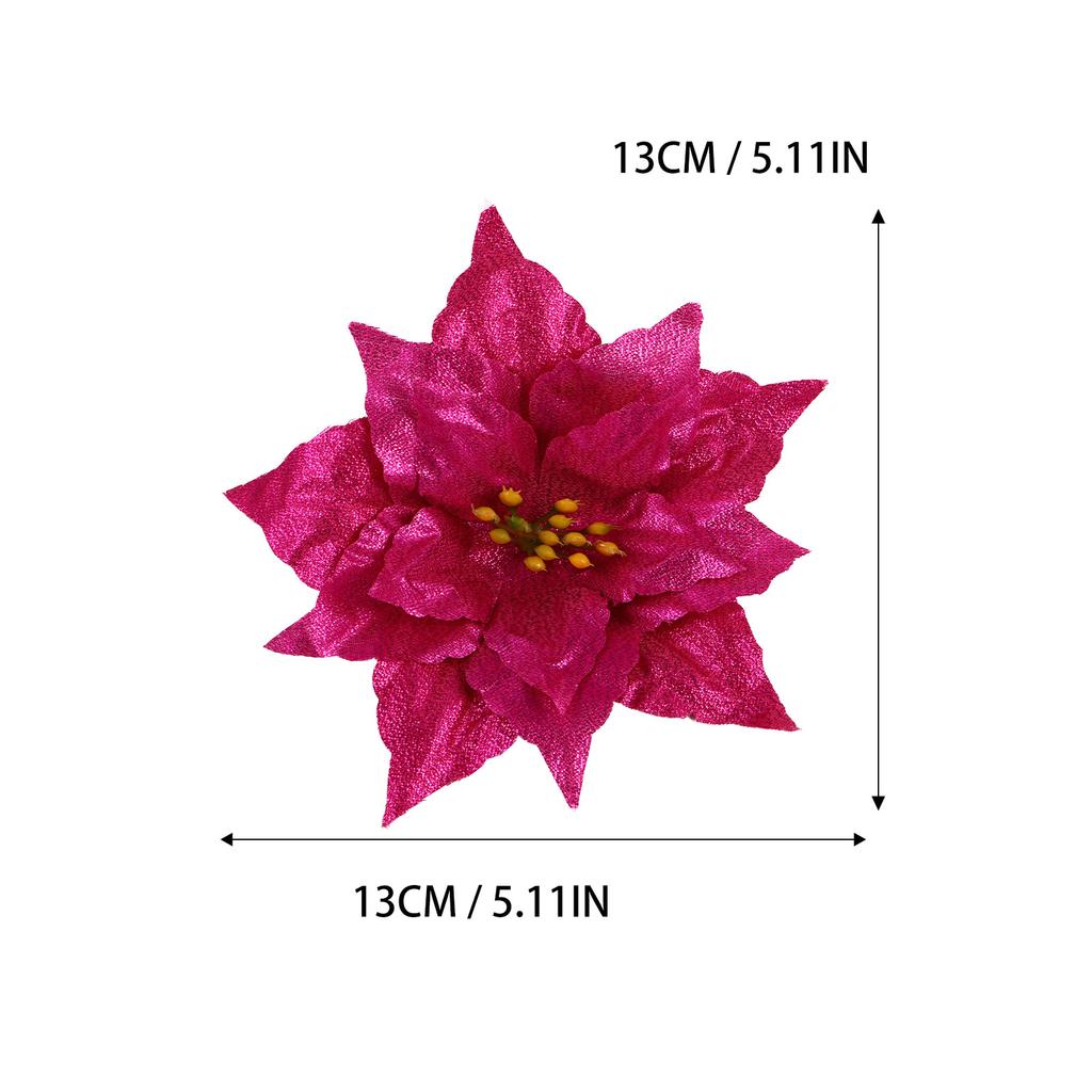 7Pcs Christmas Artificial Flowers Glitter Pe Decor Flower Accessories for Garland Centerpiece Fireplace Decoration