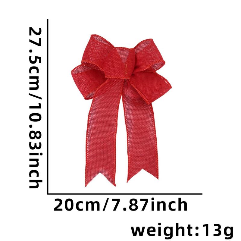 Red Christmas Ribbon Bows Hanging Decorations Bowknot Gift Christmas Tree Ornaments Xmas Party Decor New Year