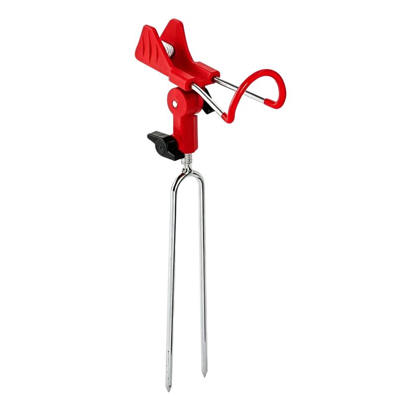 1Pcs Heavy Duty Portable Foldable Stand 360° Adjustable Fishing Rod Holder With Ground Spike For Bank