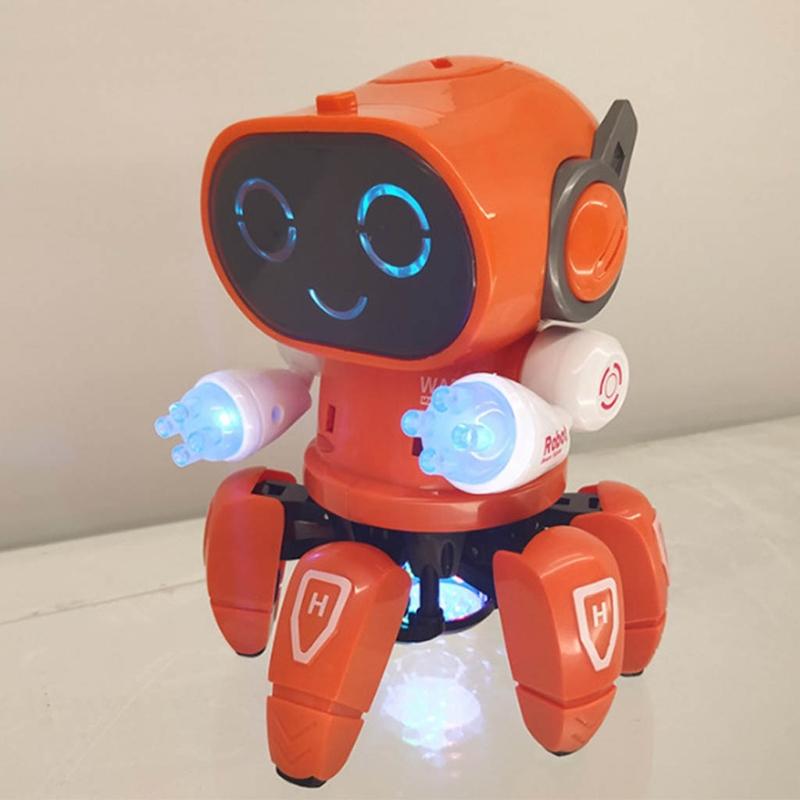 White/Pink/ Orange/ Blue Dancing Walking Robot Electric Dancing Robots for Kids Toddlers Boys & Girls Music Robot