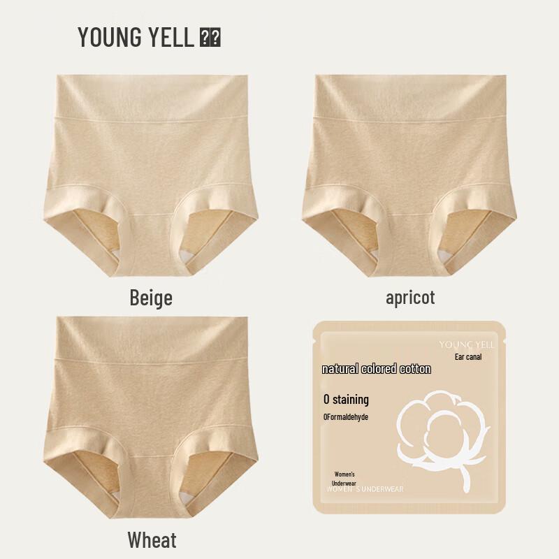 YOUNGYELL Women's High-Waist Antibacterial Cotton Boxer Briefs 3-Pack