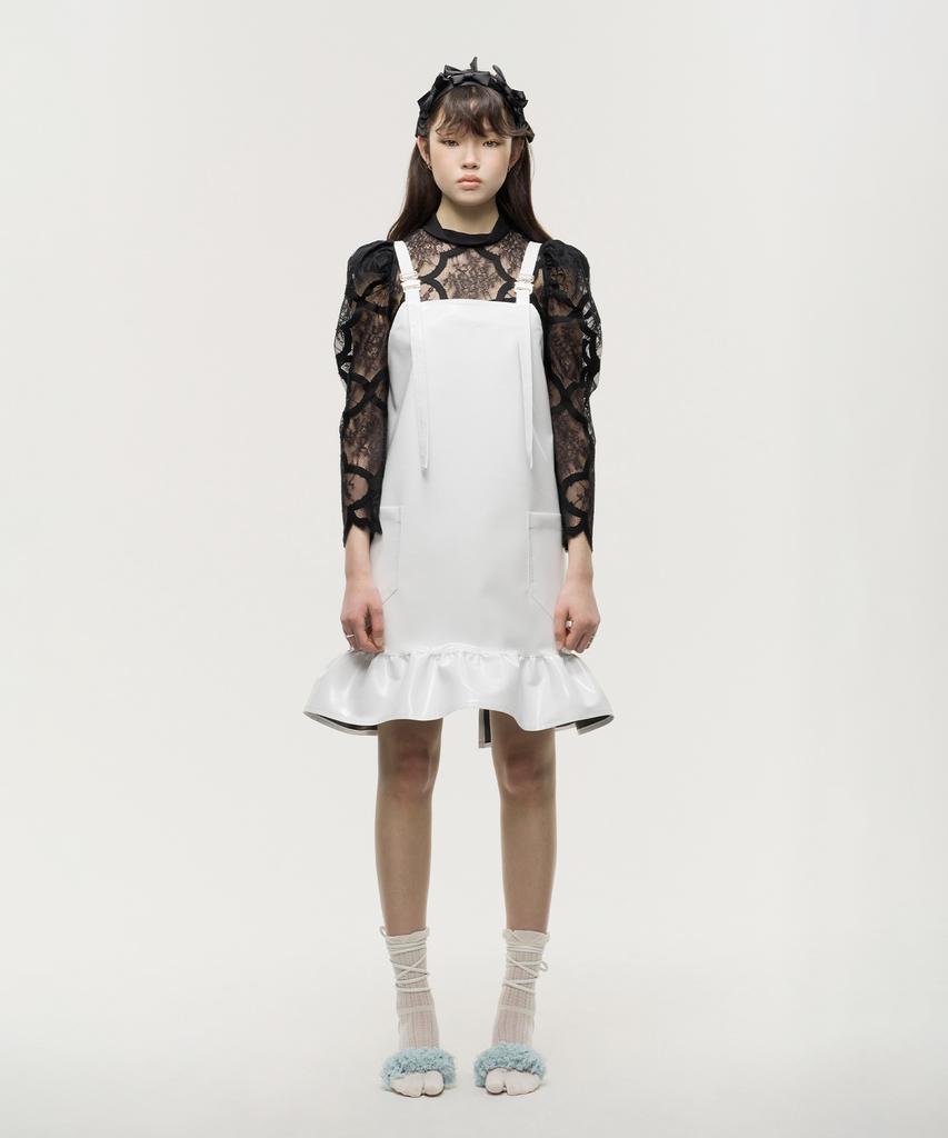 Eipeuleonwei Enamel Frill Apron White