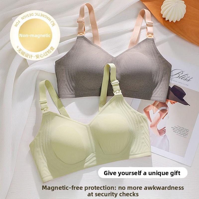 Maternity Bra for Pregnancy & Breastfeeding, Push Up Side Support Wireless Nursing Bra for Pregnant Women