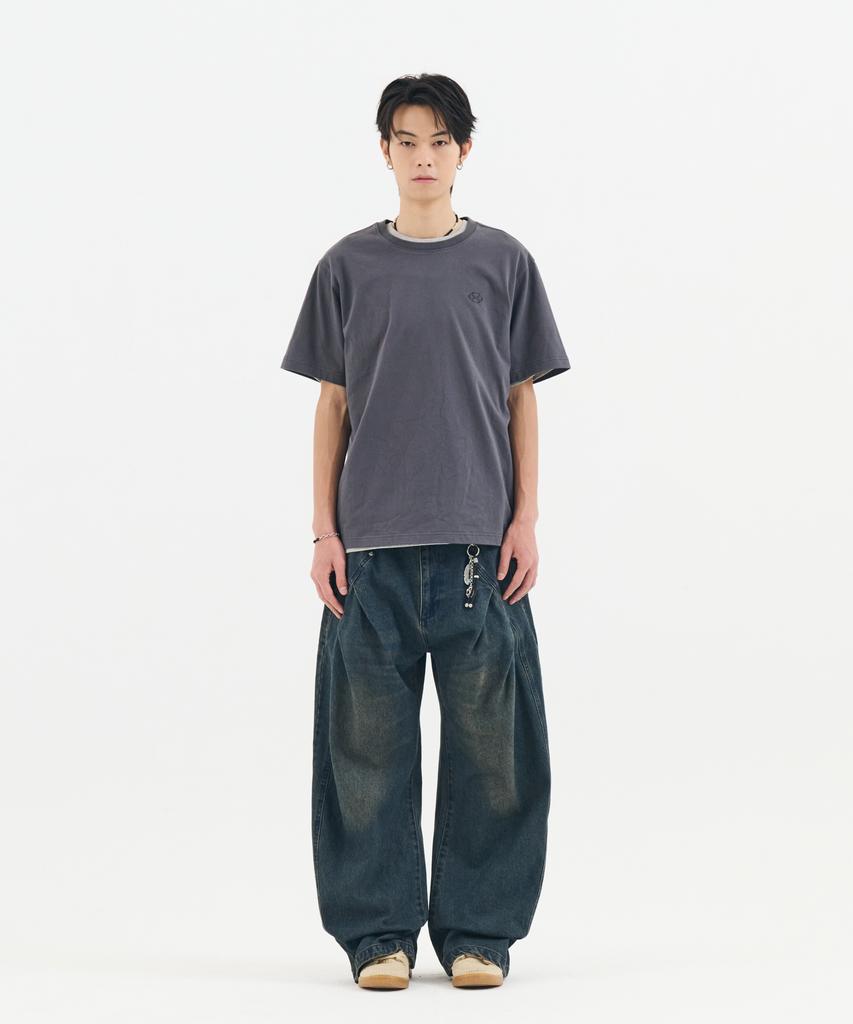 Nontaib Semi Overfit Symbol Comfy T-Shirt (Charcoal)