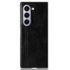Für Samsung Galaxy Z Fold6 5G Hülle Rindsleder Textur Leder+PC Handyhülle Ziernähte