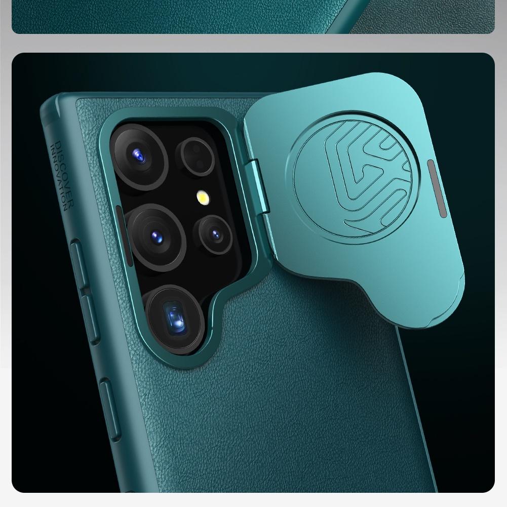 NILLKIN Luxury CamShield Prop Leather Case For Samsung Galaxy S24 Ultra Case Alloy Camera Flip Bracket Shockproof Back Cover