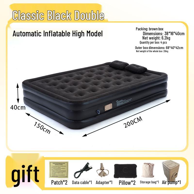 In-Stock Lightweight Inflatable Mat with Built-in Pump for Camping - Wear-Resistant Folding Bed for Lazy Lunch Breaks