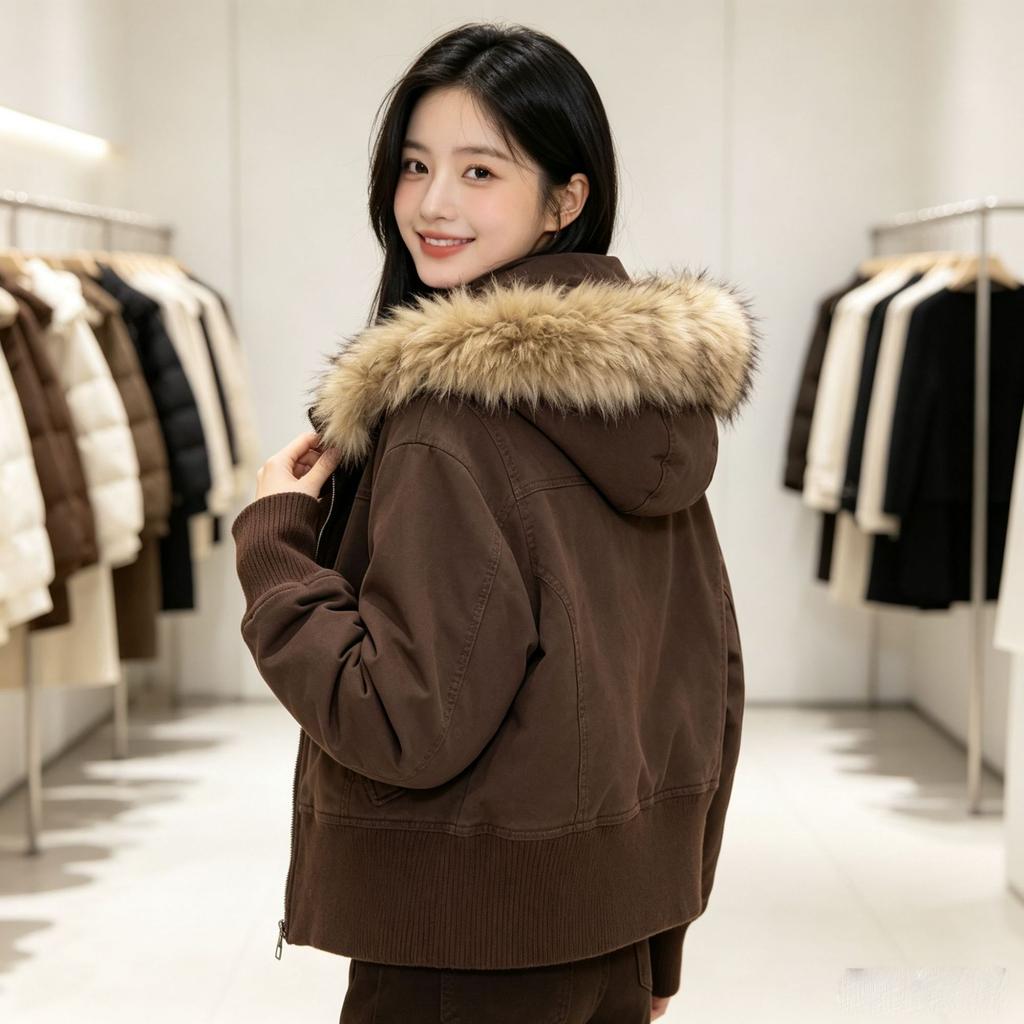 Down jackets women's new winter models, short models, and small people are popular this year. Thickened white duck down winter coats