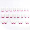 24 Pieces Simple White Rose Red French Manicure, Sweetheart Spice Girl Style Fashion Niche Wear Nail