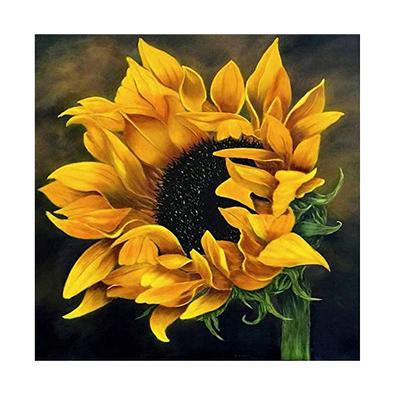 Kit de ponto cruz com pintura de diamante 5D, mosaico de flores de girassol com diamante incrustado, contas redondas, bordado de diamante, decoração para casa