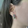 Silver Earrings with Nano Emerald 1.152ct (2192169)