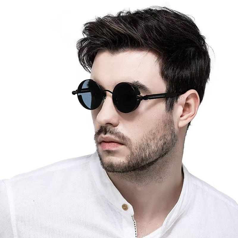New Retro Metal Round Frame Sunglasses Fashionable Women's Glasses Trendy Street Photography Sun Glasses UV400 Eyewear