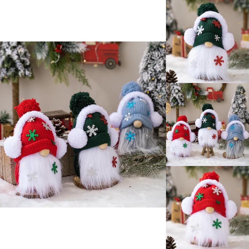 Gnome Christmas Unique Decoration With Vibrant Knitted Hat And Ear Muffs For Wonderland Winter