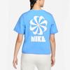 Nike X Atmos Pink Collaboration NSW Circa Series Letter Pattern Printed Crew Neck Short Sleeve T-Shirt Women T-Shirt Blue DV1380-412