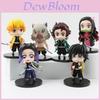 Cute Demon Slayer Tanjiro Nezuko Pvc Figure Set 6 Pieces 8.5cm Anime Collectible