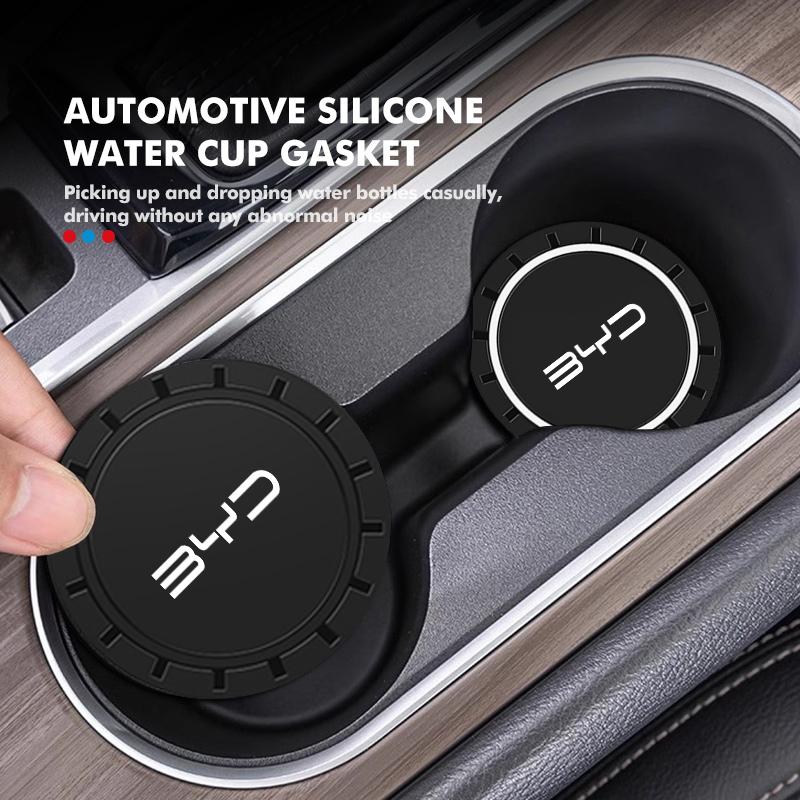 Auto-Getränkehalter-Untersetzer Rutschfestes Pad Matte Innenraum-Dekor Zubehör für BYD Qin Pro Tang F3 E6 Atto 3 Yuan Plus Song Max G3 I3