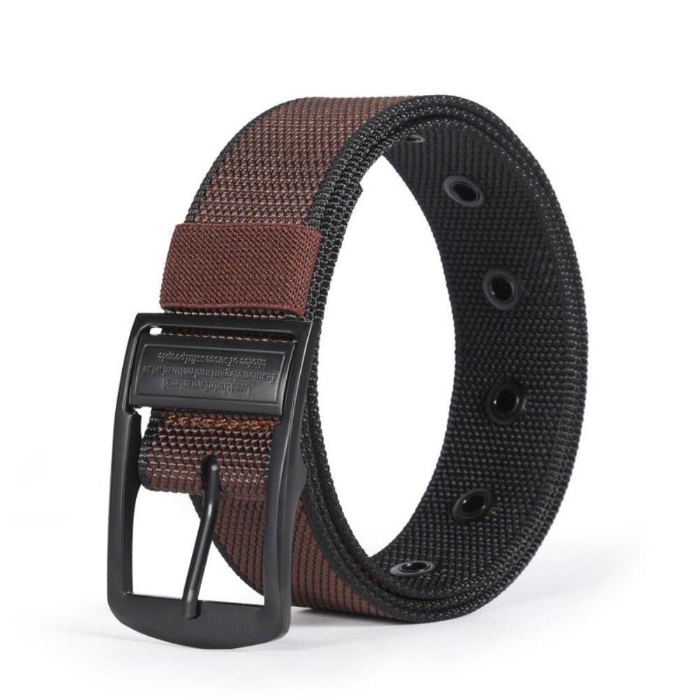 Alloy Pin-Buckle Pin Buckle Belt Unisex Imitation Nylon Weave Belt For Jeans Cargo Pants