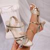 Ladies Sandals 2025 Summer Shoes Brand Spike Heels Shoes Lightweight Women Heeled New Peep Toe High Women Sandals