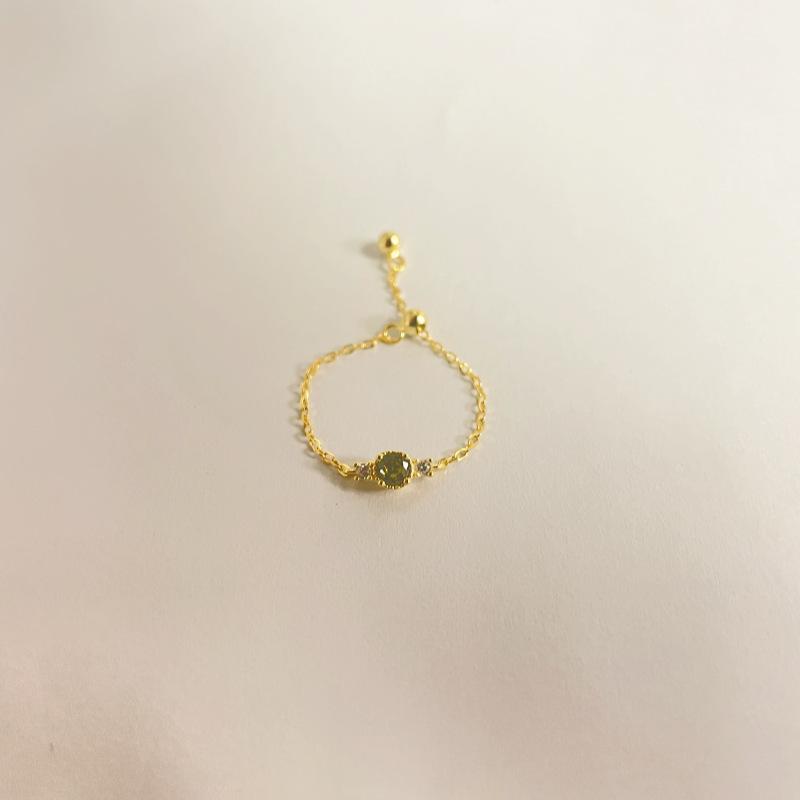 

Кольцо-цепочка с регулируемым оливковым покрытием из стерлингового серебра S925, женское, в стиле японского меньшинства opening adjustable