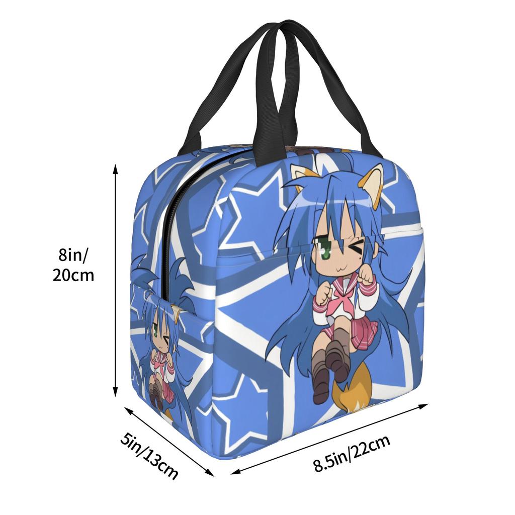 Anime Lucky Star Kawaii Portable Lunch Box for Women Multifunction Game Japanese Thermal Cooler Food Insulated Lunch Bag School