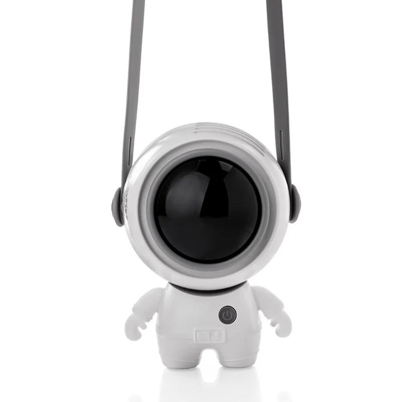 

Портативный шейный вентилятор Мини-ручной вентилятор USB-перезаряжаемый уличный милый астронавт Мини-электрические вентиляторы безлопастной турбовентилятор охладитель воздуха белый