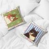 Cute caroon cat portrait photo frame fashion art Comfortable soft Pillow Case for Sofa Living Room Home Decor Protective Covers