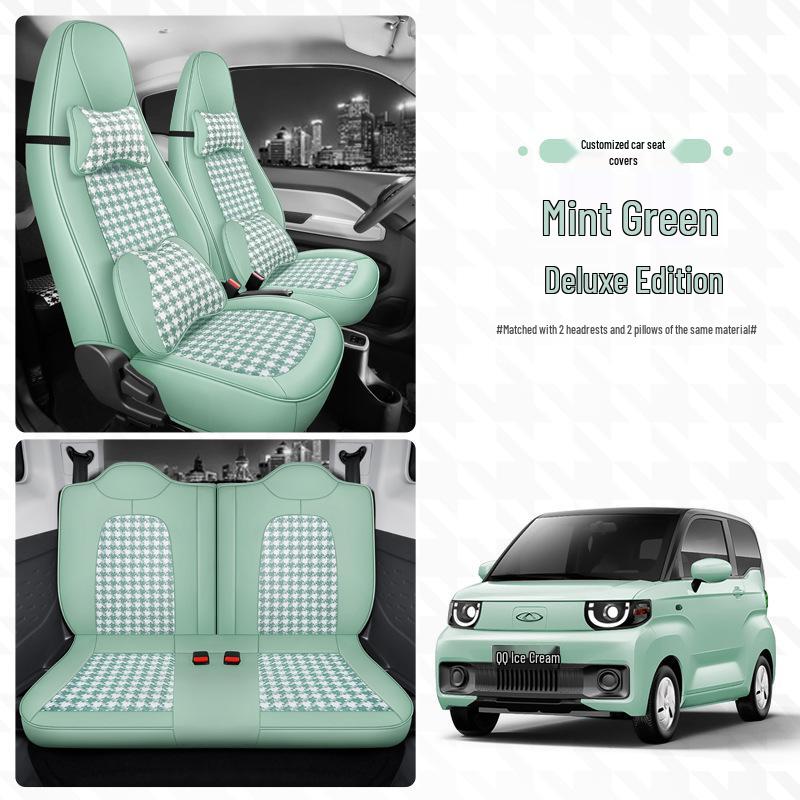 Cherry Sundae Ice Cream 2022 Car Seat Cover for New Energy Models - Full Surround Cushion