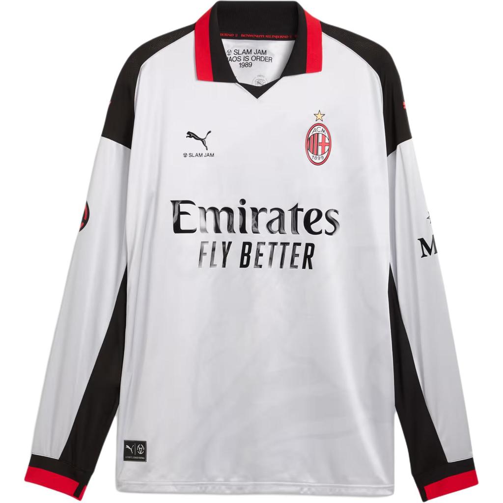 Puma X AC Milan X Slam Jam Color Block V-Neck Pullover Long Sleeve Football Shirt Men Tops 787636-01