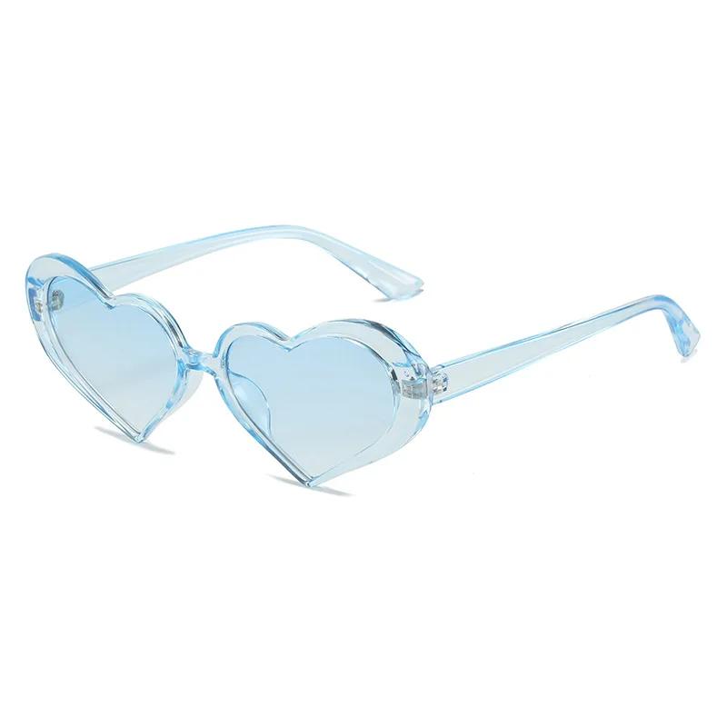 New Heart Shaped Candy Sunglasses Female Punk Cat Eyes Fashion Accessories Large Frame Sparkling Pink Crystal Eyeglasses