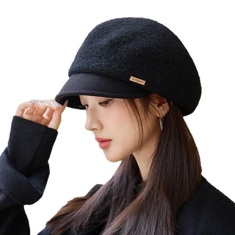 Autumn and winter hat women's velvet warm duck tongue bucket hat retro fashion versatile washbasin hat