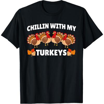 Chillen mit meinen Truthähnen Thanksgiving Familien Partnerlook T-Shirt