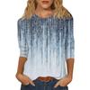 GMXIA Moda Donna Casual Estivo Stampa Floreale Maniche 3/4 Girocollo Bluse & Camicie