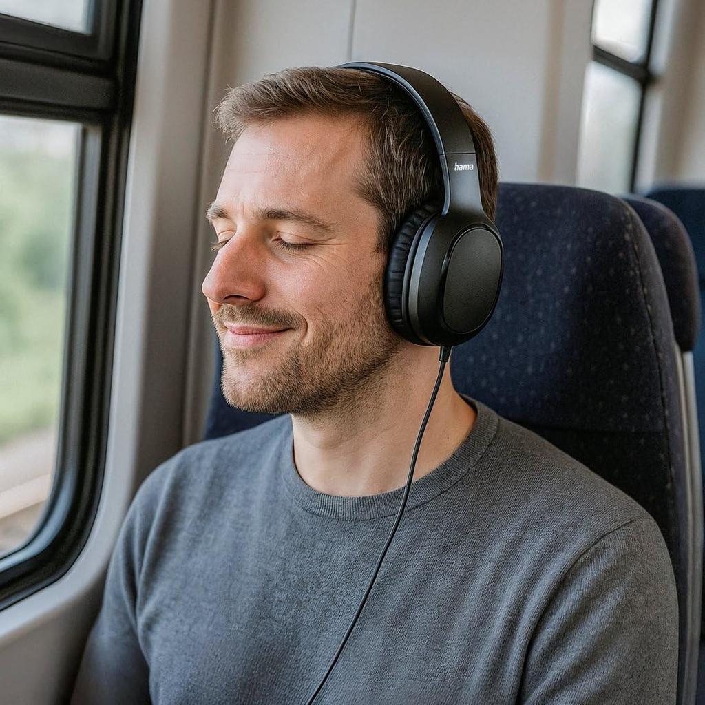 Hama Germany Fun II Black Wired Headphones with Mic, 3.5mm, Officially Imported
