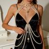 Pearl Heart Body Chain For Women With Crystal Embellishments Perfect For Parties And Weddings