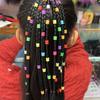 Handmade Beaded Wig Braided Hair Tie with Colorful Beads for Girls