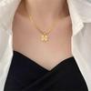 New Fashion Trend Stainless Steel Elegant Delicate Heart Flower Pendant Necklace For Women Jewelry Wedding Party Premium Gifts