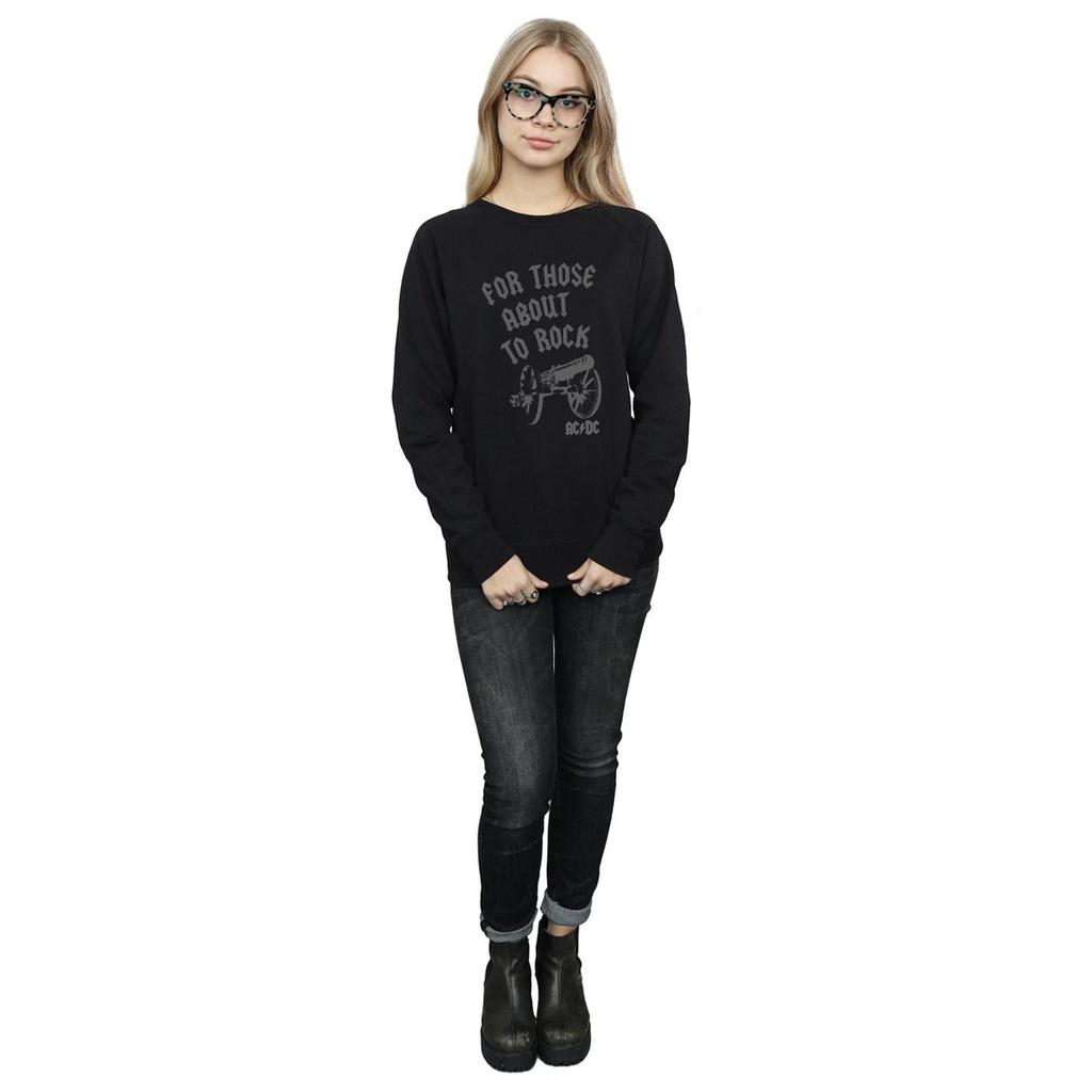 AC/DC Womens/Ladies For Those About To Rock Cannon Sweatshirt
