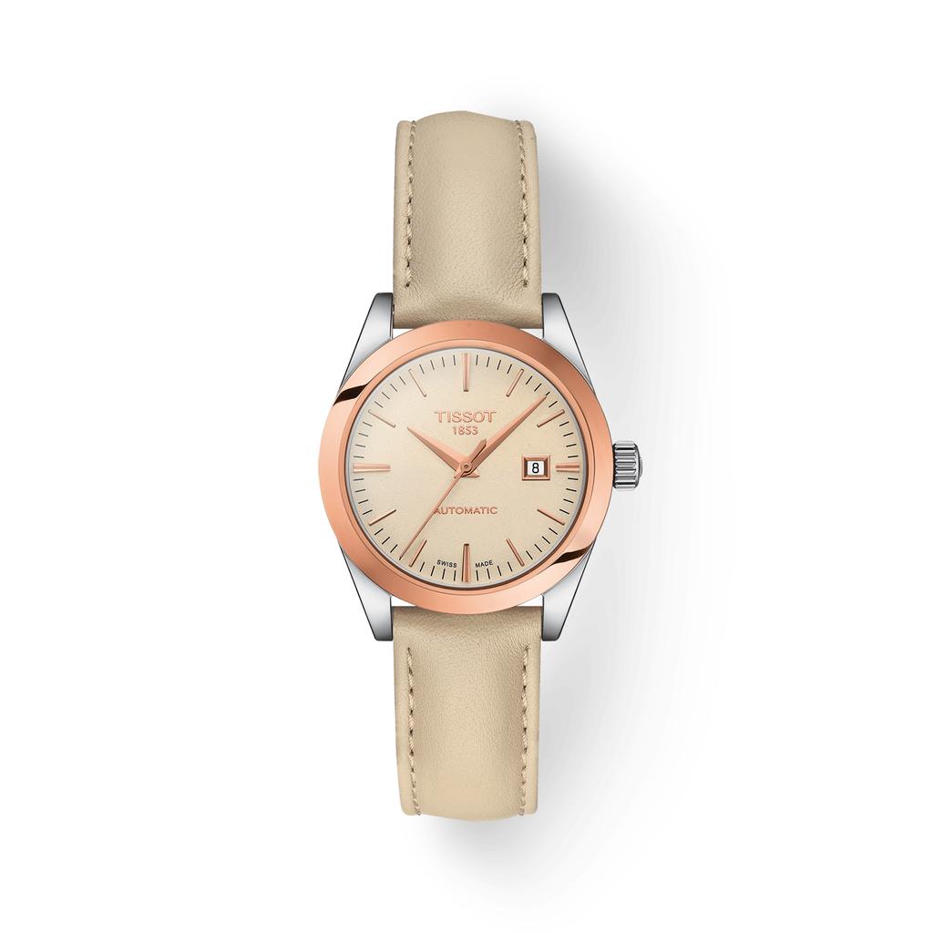 Tissot Leather Strap cream color Dial Men's Fashion Watch T930.007.46.261.00
