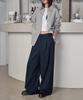 Leondeondada One-Tuck Over Wide Pants, Navy