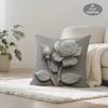1pc Throw Pillow Cover, Gray Rose Pattern Short Plush Pillowcase, INS Style, No Insert Included, Suitable for Sofa Cushion, Seat Cushion