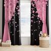 2 Pcs Pink Cherry Blossoms Print Curtains,suitable for Bedroom,living Room Kitchen Decoration,home Decoration,window Decoration
