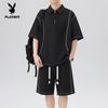 Men's Ice Silk Short-Sleeve Polo & Shorts Quick-Dry Casual Set