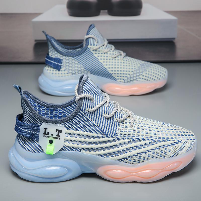 Men Sports Running Shoes Fashion Black Casual Shoes Summer Outdoor Comfort Breathable Mesh Light Shock-absorption Sneakers Men