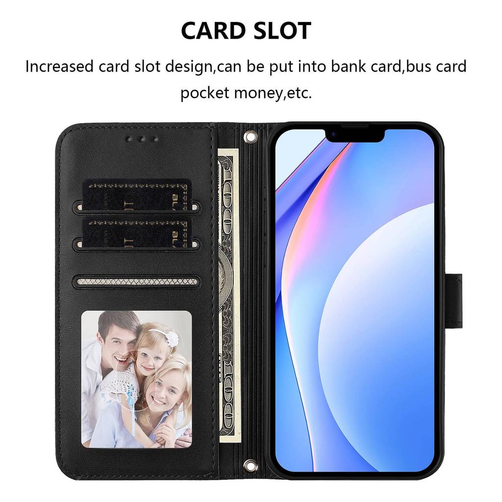 WEFOR Panda RFID-Portemonnaie-Hülle für iPhone 15 14 13 12 11 Pro Max 15 Plus XS Max XR SE, Klapphülle mit Kartenhalter für Damen Herren
