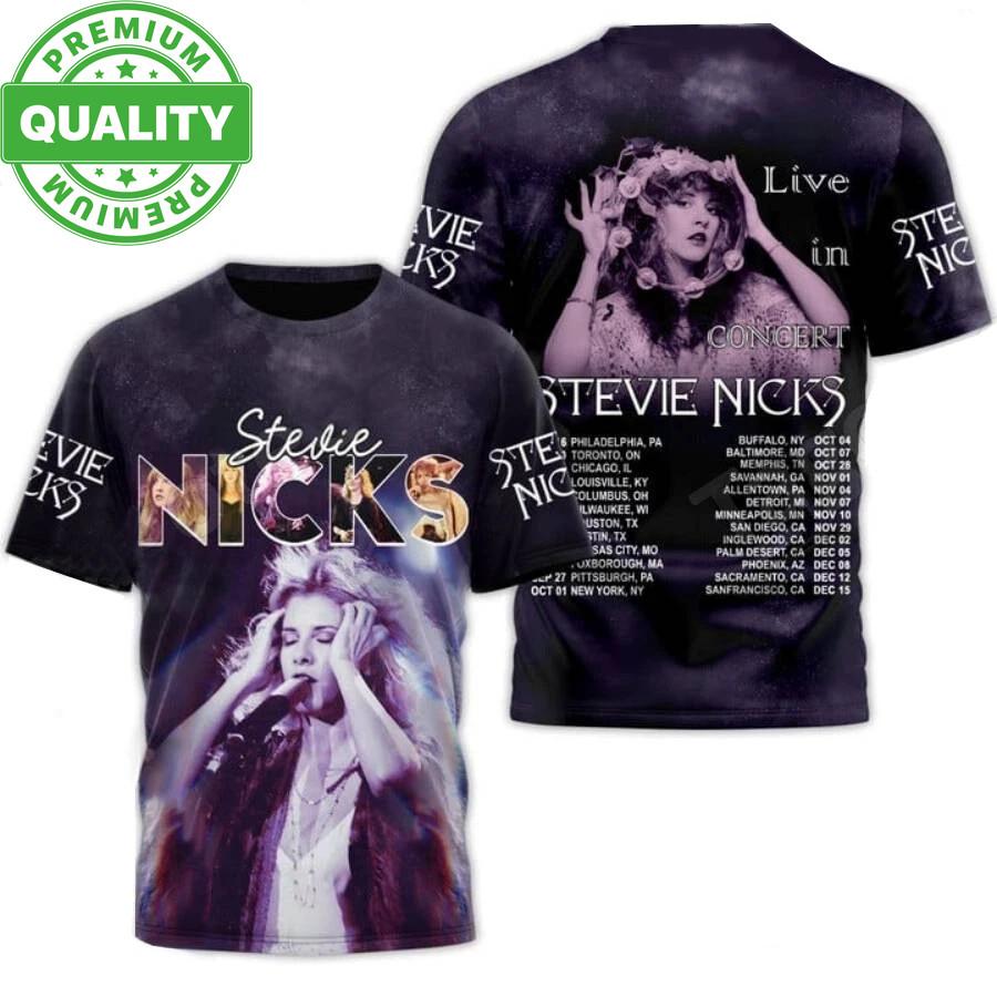 Stevie Nicks Tour 2023 US Tour 3D AOP T-shirt Black Unisex Size S-5XL 1R297 S